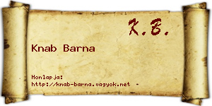 Knab Barna névjegykártya